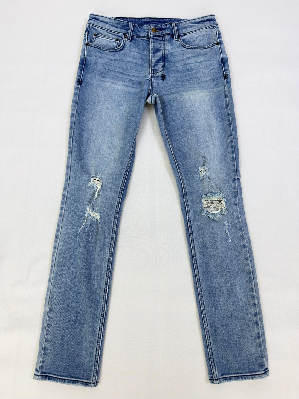 Ksubi Chitch Philly Blue Distressed Jeans Men’s Light Wash Stretch